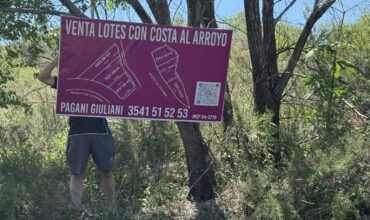 TERRENOS CON COSTA AL ARROYO LOS CHORRILLOS- CARLOS PAZ -CÓRDOBA